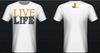 White and Gold Live Life Tee